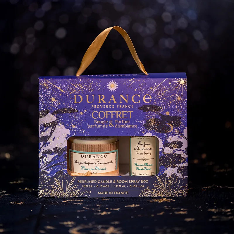 Monoi Flower Candle and Room Spray Air Freshener Set