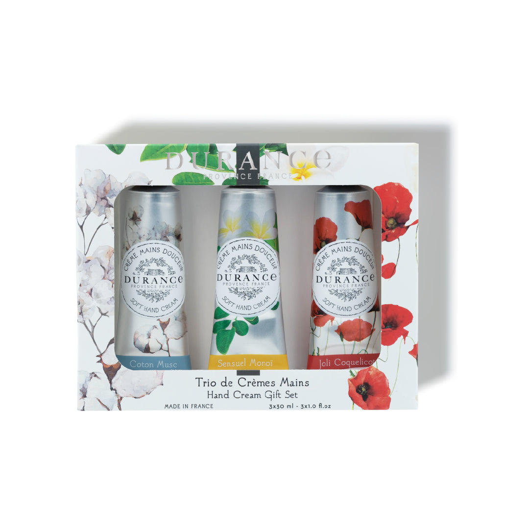 Hand cream Gift Set 3 x 30 mL Cotton Musk Sensual Monoi  Pretty Poppy
