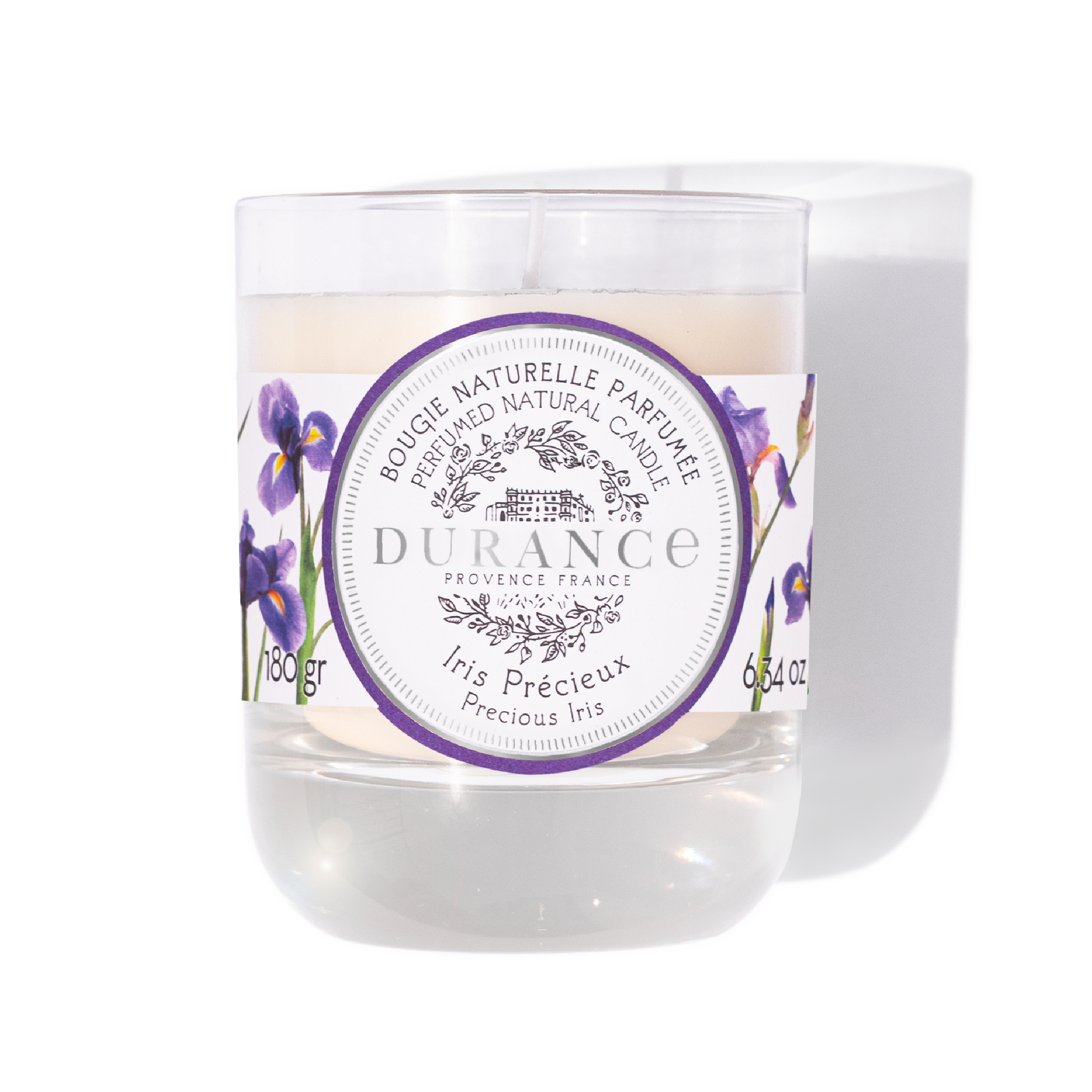 Iris floral, woody scented candle