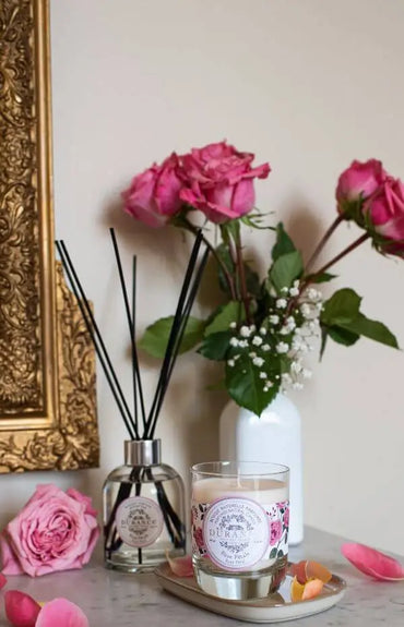 Champagne And Roses Reed Diffuser Rose Petal - Reed Diffuser Fruity and tangy diffuser and candle