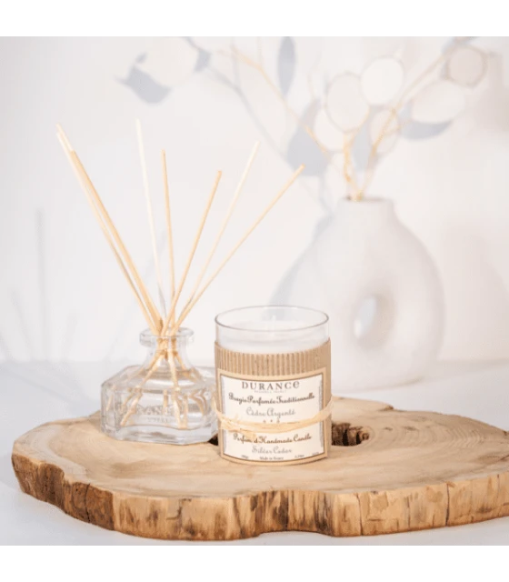Silver Cedar Scented Handmade candle, and Diffuser